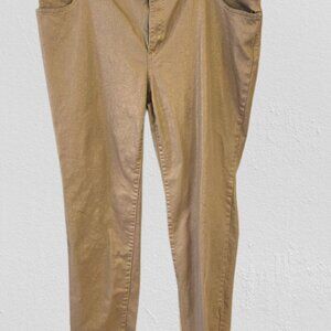 Chico’s Platinum Metallic Bronze Straight Leg Jeans Size 3